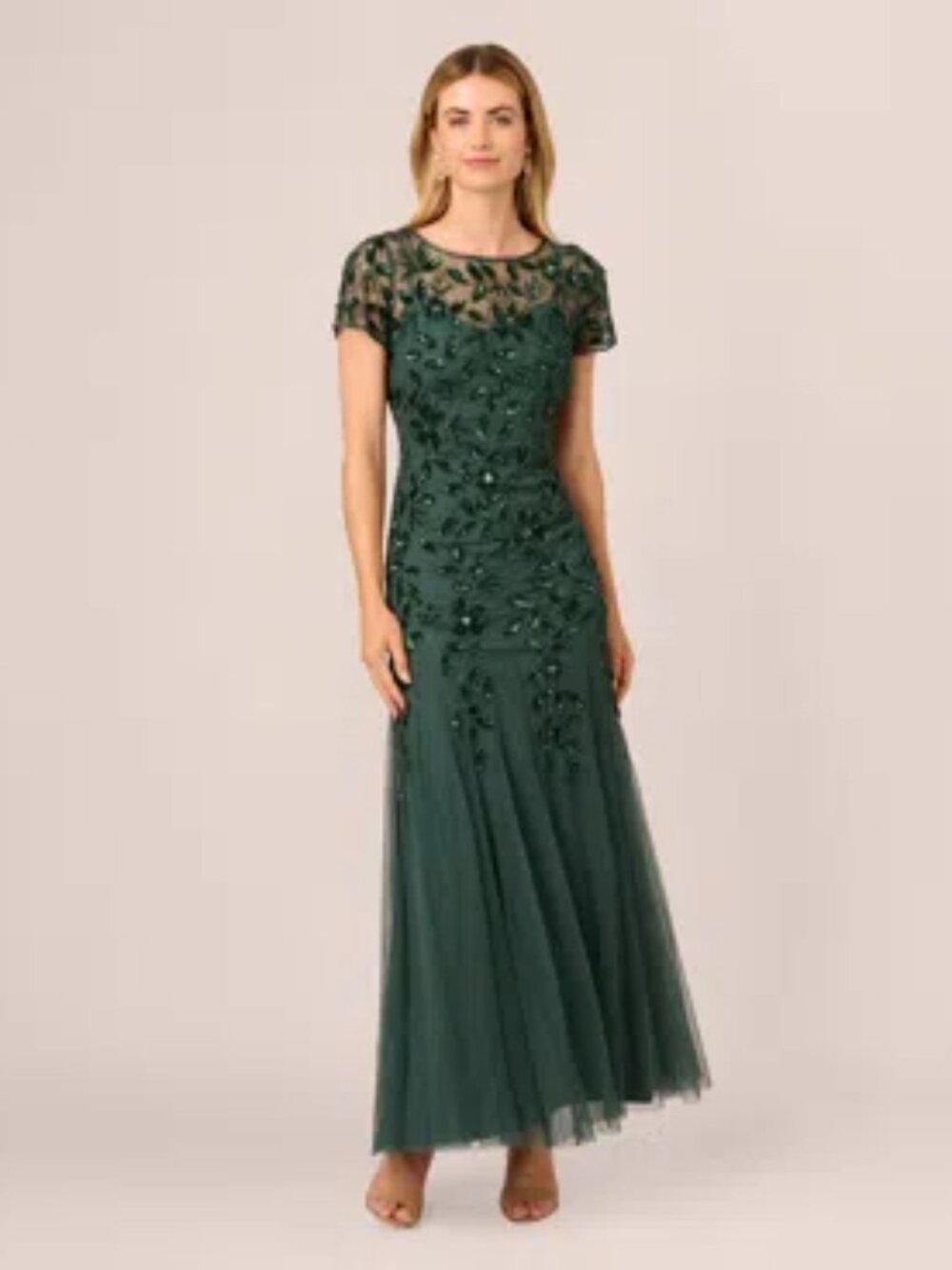 Adrianna Papell Women's Beaded Gown- NWT